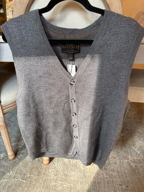 Jos A Bank Reserve Gray V-Neck Button Cardigan Vest
